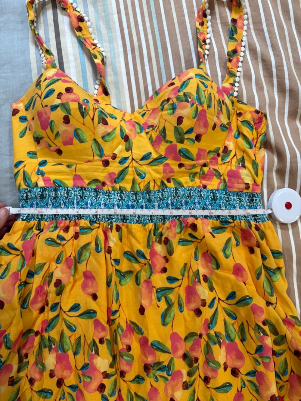 Farm Rio for Anthropologie Yellow Floral Maxi Dress | Boho Statement Dress US 4 - Picture 4 of 9